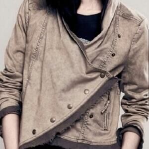 Free People Collapsing Twill Acid Wash Jacket